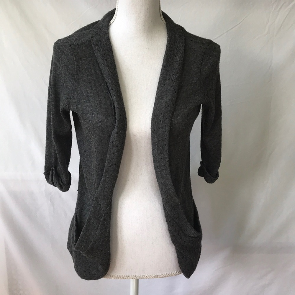 Kima Gray 3/4 Length Cardigan with Pockets!